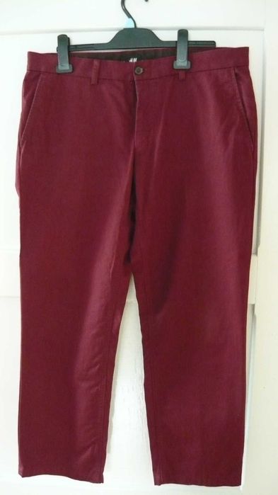 Męskie bordowe spodnie nowe