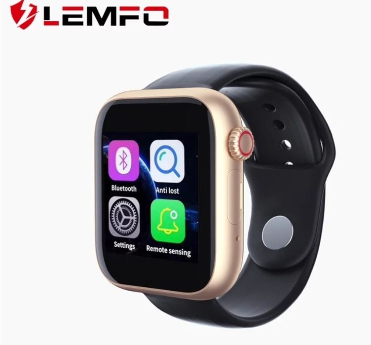 Smartwatch cor preto Lemfo Bluetooth (Faz e recebe chamadas) Novo