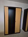 Armários Staples com Portas de Persiana, 120 x 198 x 43 cm, Preto/Faia
