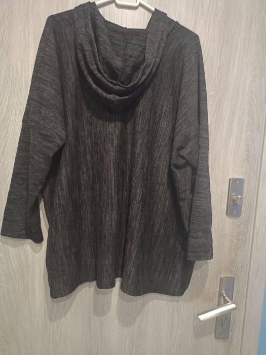 Bluzka z kapturem 54 56 Plus size grafit melanż