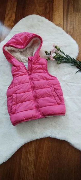 Różowy bezrękawnik z polarem Minoti r. 80 cm 12 msc