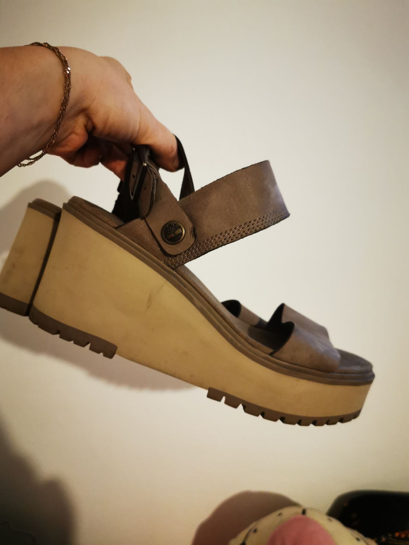 Timberland sandały skóra na koturnie 41
