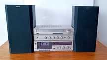 Amplituner SHARP SA-10 - Magnetofon DECK SHARP RT-100 - kolumny SONY