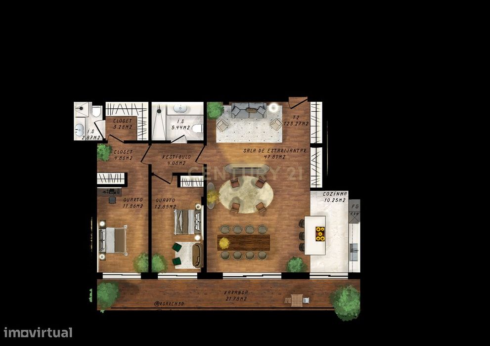 Apartamento T2 Novo com vista rio em condomínio fechado com piscina –
