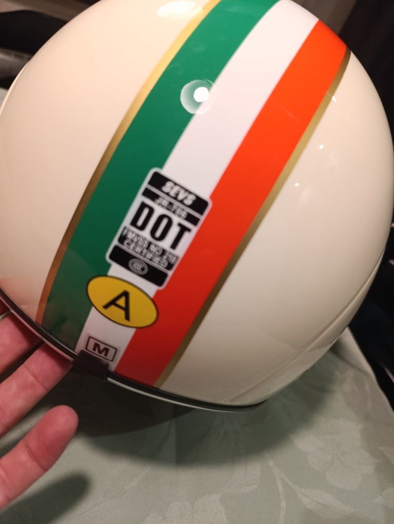Kask skuter Vespa retro podwójna soczewka