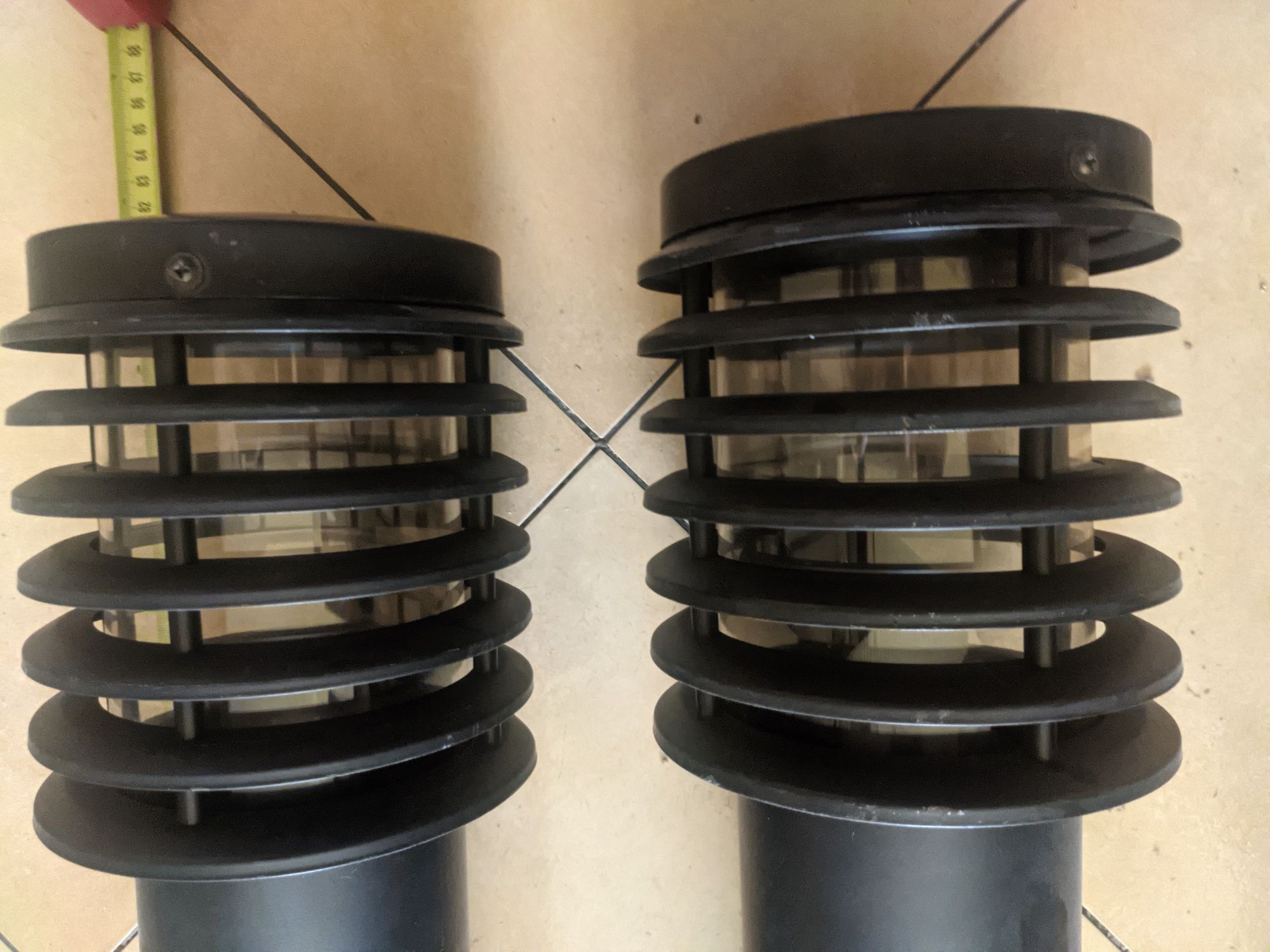 Latarnie ogrodowe metalowe czarne matowe 80cm 230-240V, E27 100W 2 szt