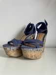 Buty na koturnie Stradivarius niebieskie lato slub wesele r. 39
