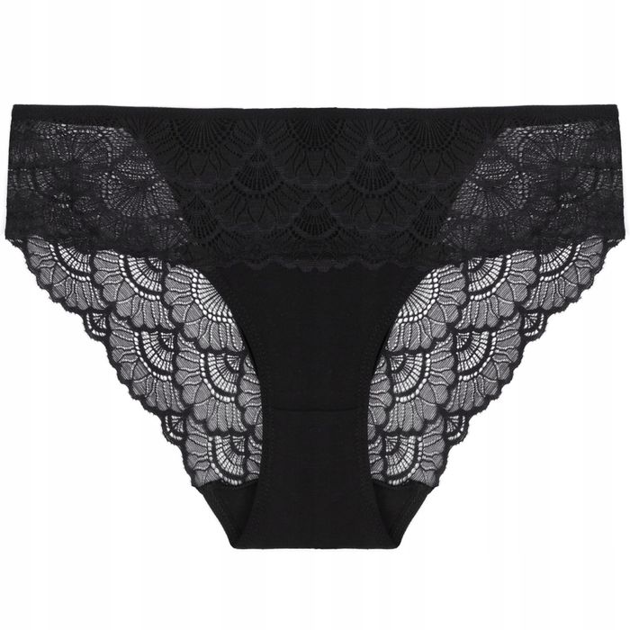 Figi Damskie Koronkowe Majtki Eleganckie Wygodne  2-Szt. Moraj XXL