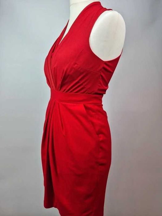 Sukienka H&M 38 M czerwona mini elegancka świąteczna