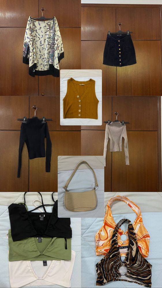 Lote de roupa feminina + acessorios (mais de 40 peças desde o Xs ao M)