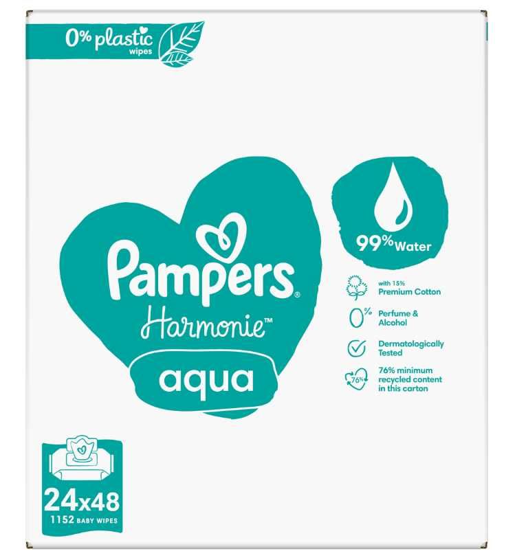 Chusteczki nawilżane Pampers Harmonie Aqua 24 x 48 szt.