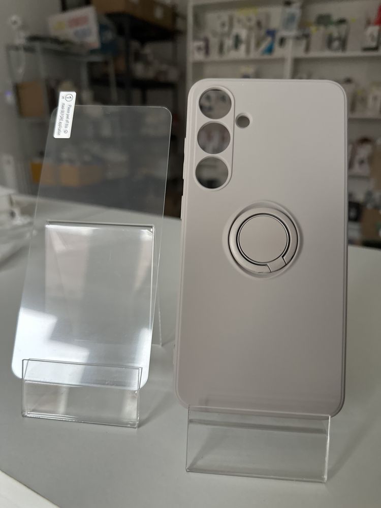 Szkło hartowane i etui szare do SAMSUNG S24 PLUS