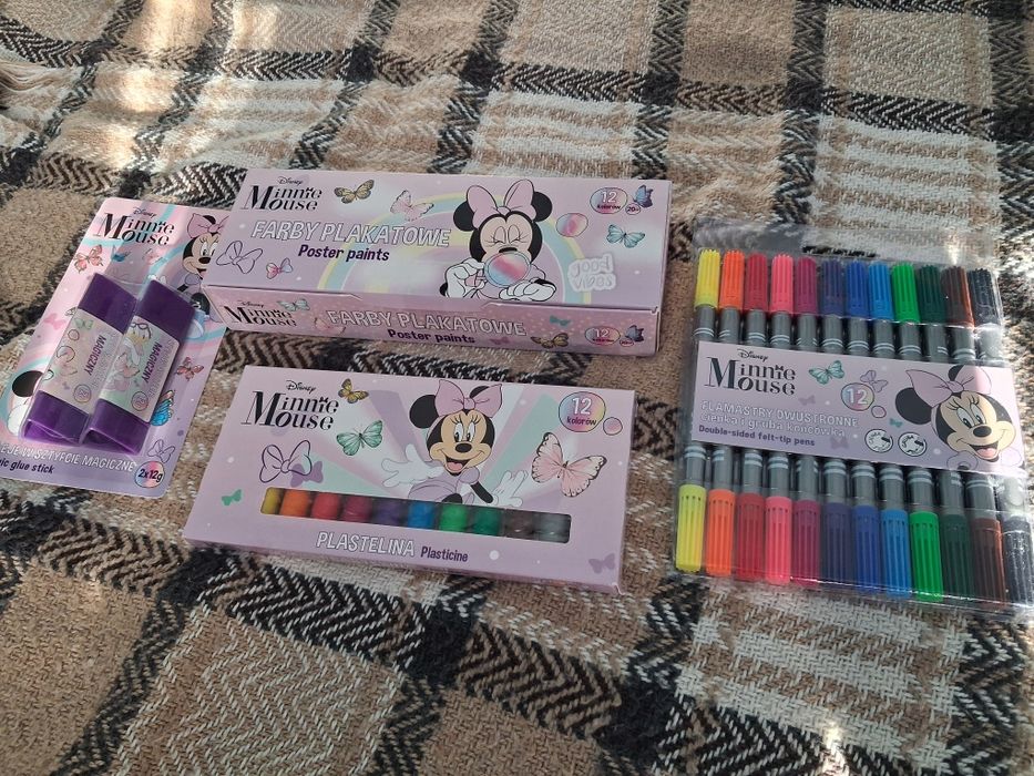 MEGA wyprzedaż! Myszka Minnie zestaw flamastry klej farby plastelina