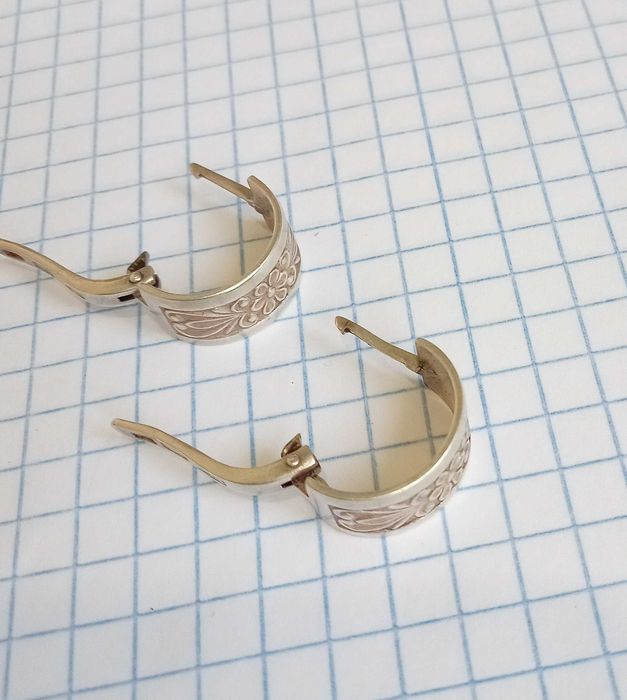 Вінтажні Сережки Срібло 875 проба. Зірочка. СССР