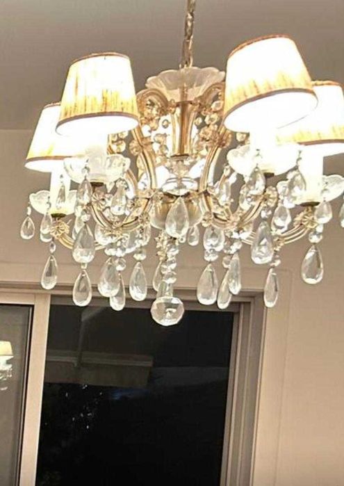 Candeeiro 6 lustres cristal