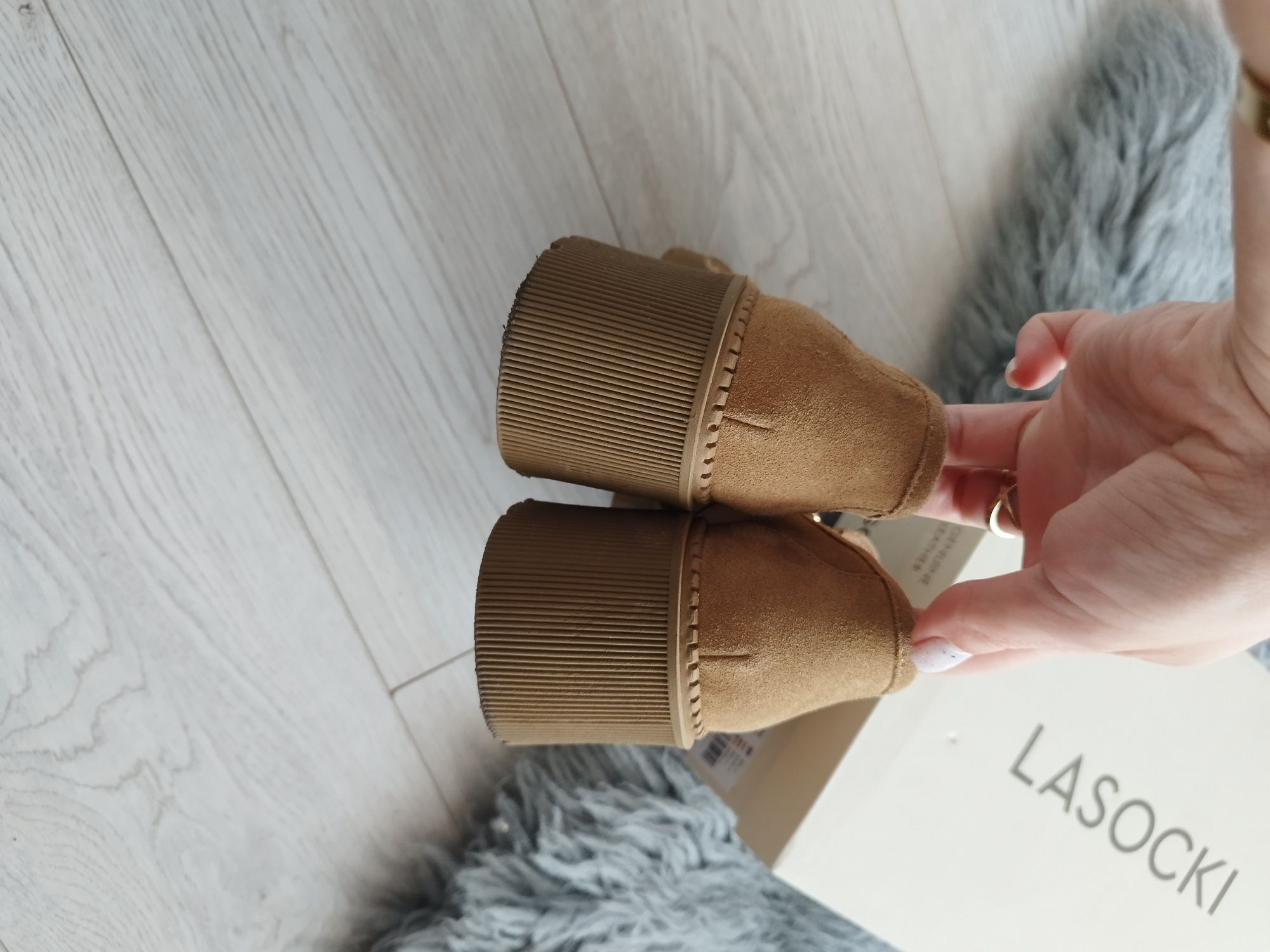 Loafery półbuty Badura skórzane camel