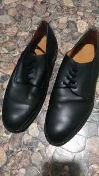 Кожаные классические туфли черные натуральная кожа