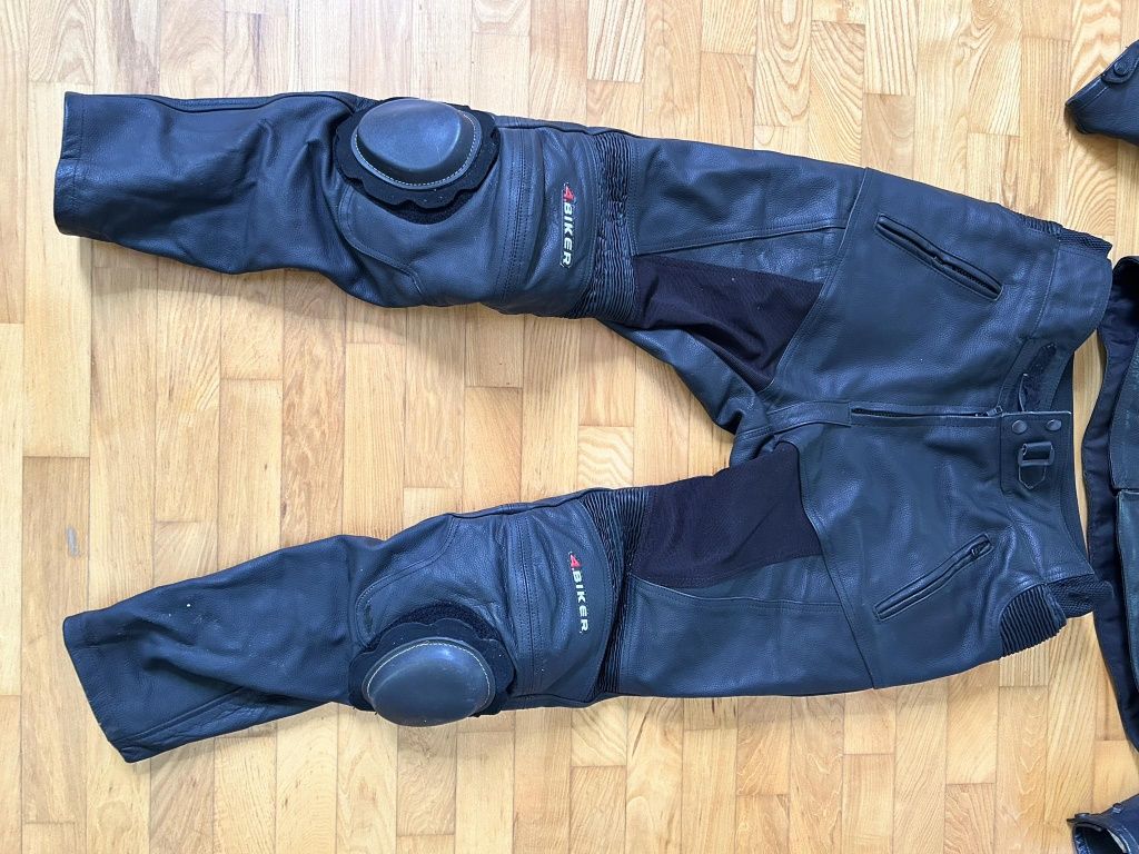 Kombinezon 4biker motocyklowy męski dwuczęściowy skóra czarny