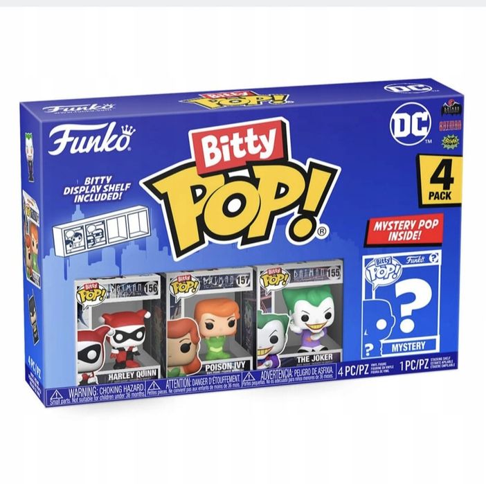 Funko Bitty POP DC Harley Quinn, Poison Ivy, The Joker Mystery 4PK