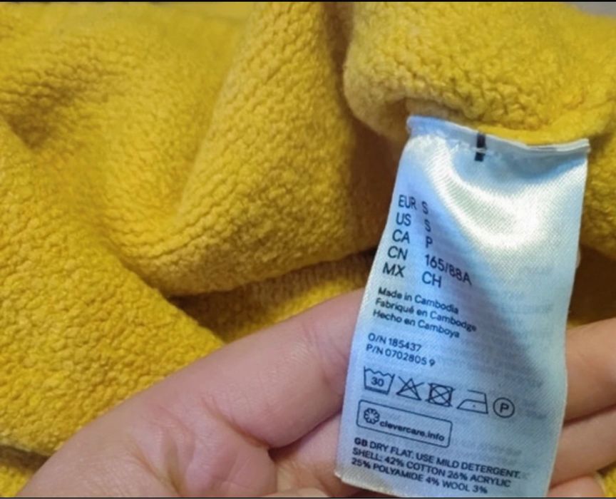 Żółty sweter H&M rozmiar S