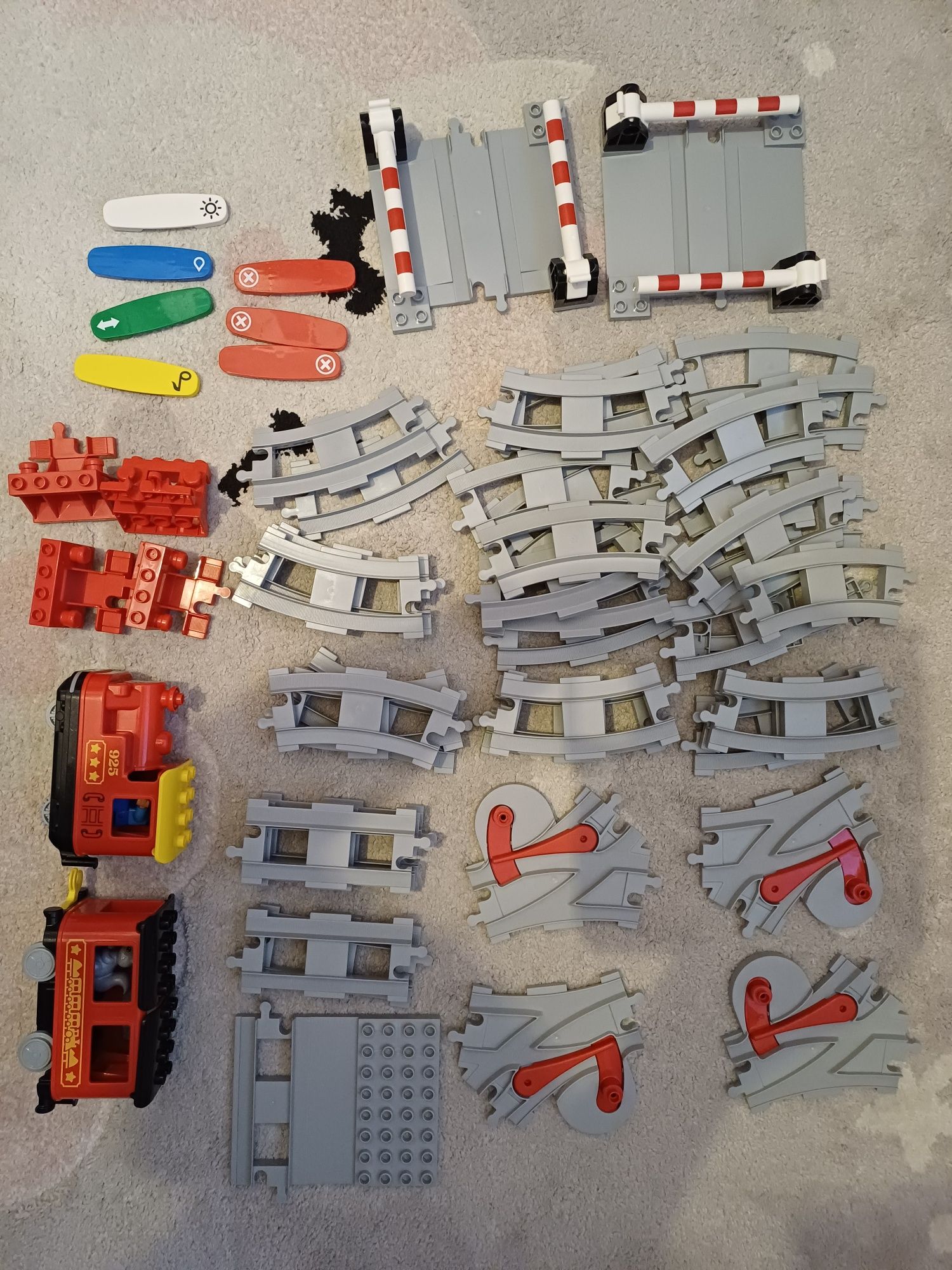 Klocki LEGO DUPLO 10874 Pociąg parowy + 2x 10882 Tory DUŻY ZESTAW
