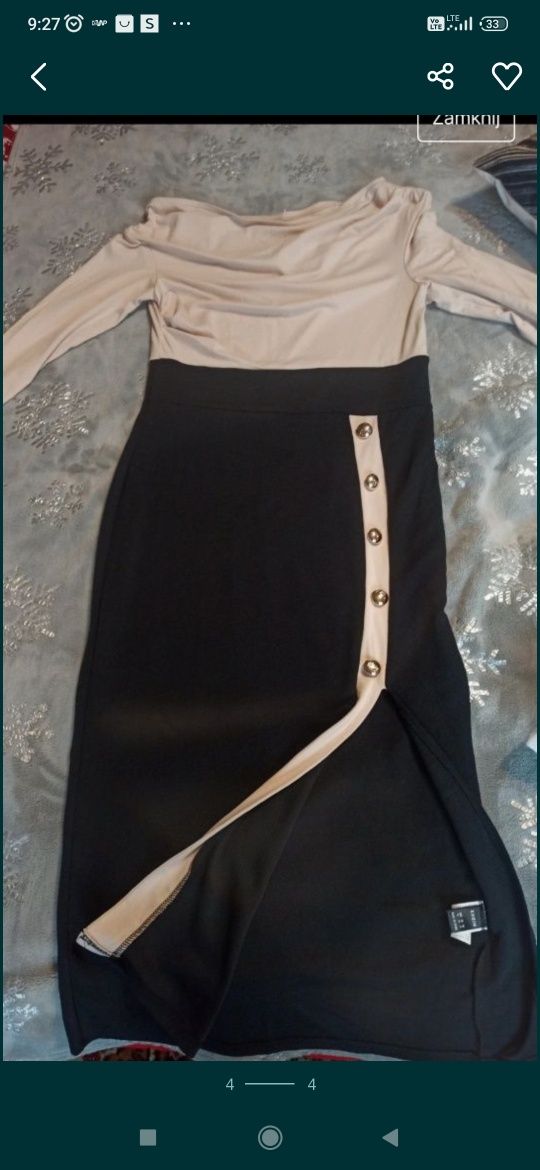 Elegancka dopasowana sukienka MIDI l/xl