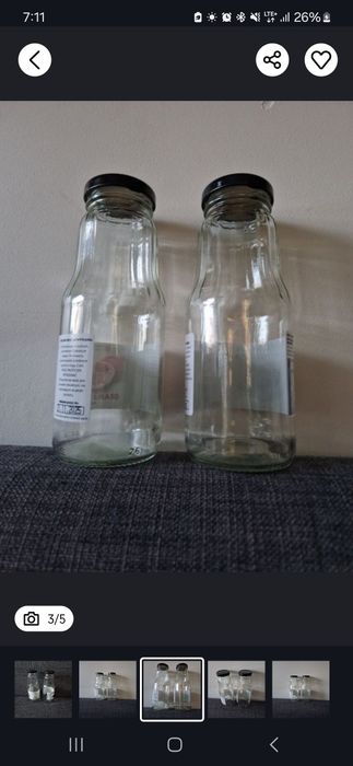 Butelki szklane 300 ml zestaw 2 szt, na soki, nalewki