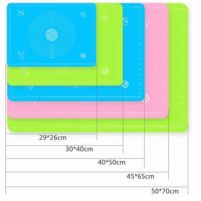Силиконовый кулинарный коврик для раскатки теста 64х45см + подарок!