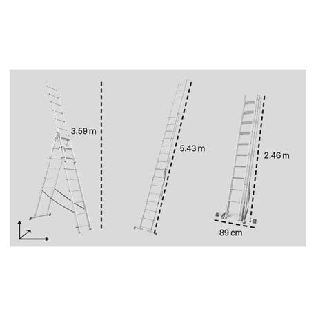 Drabina kombinowana 3 x 9 stopni
