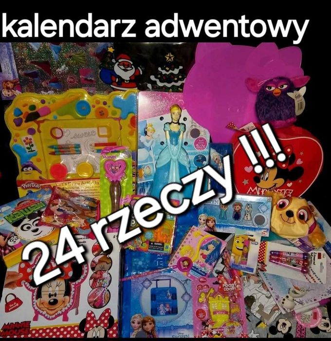KALENDARZ ADWENTOWY Disney zestaw 24 prezenty dla dziewczynki/ NOWE