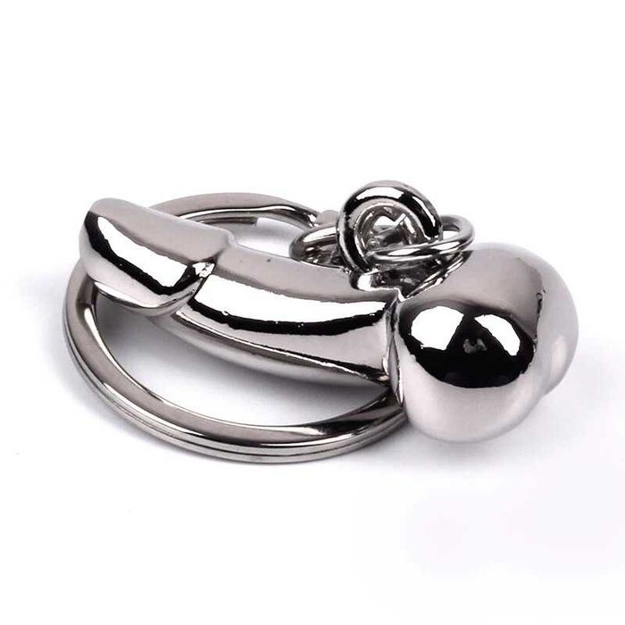 Брелок "Ню" "Rhodium Tools" с кольцом из нержавейки. Хром