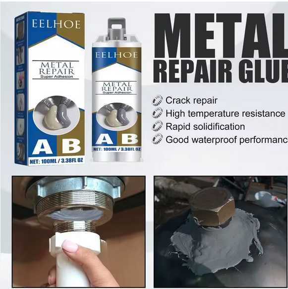 Двокомпонентний клей EELHOE Metal Repair A+B 100 мл – ремонт металу