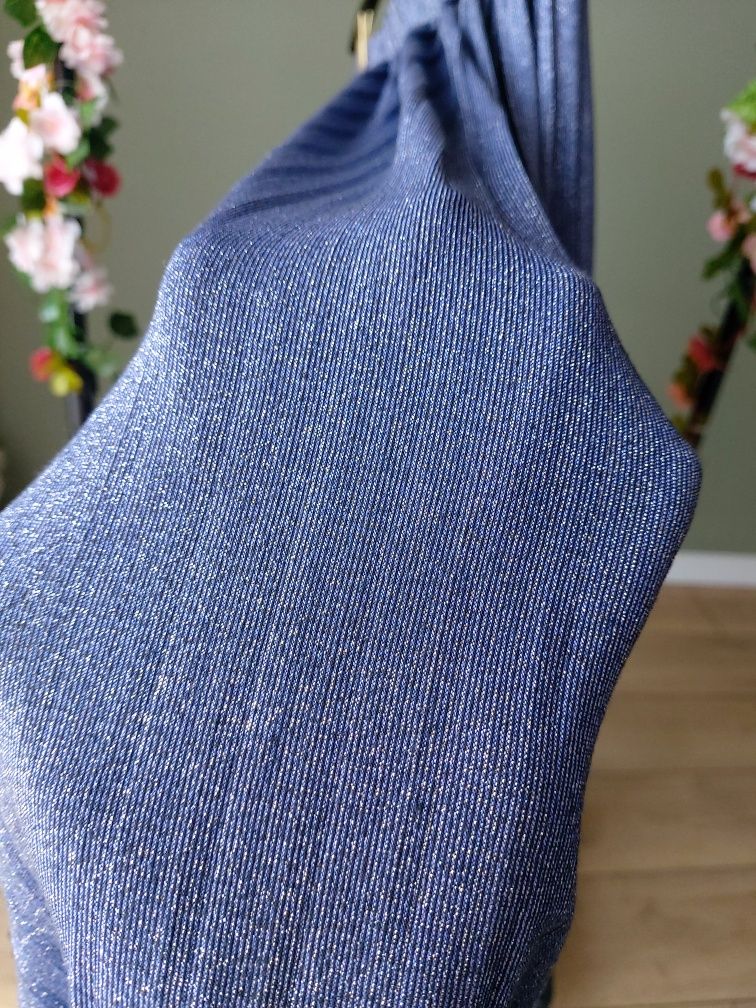 Spódnica damska Midi Vero moda niebieska z metalizowana nitka  L/XL pl