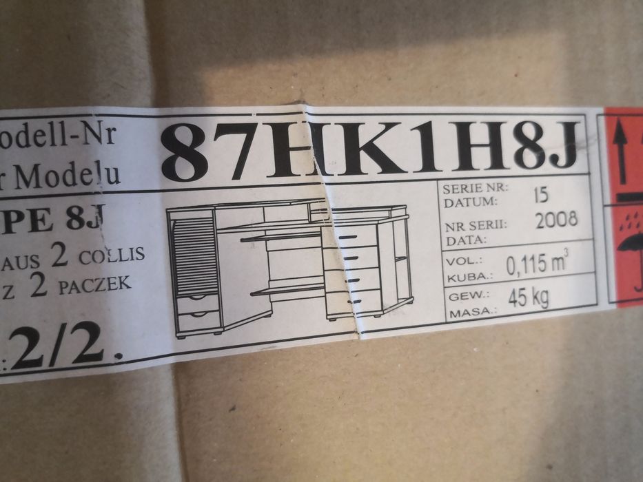 Biurko komputerowe dwupoziomowe z szufladami NOWE 145 x 95 x 70.