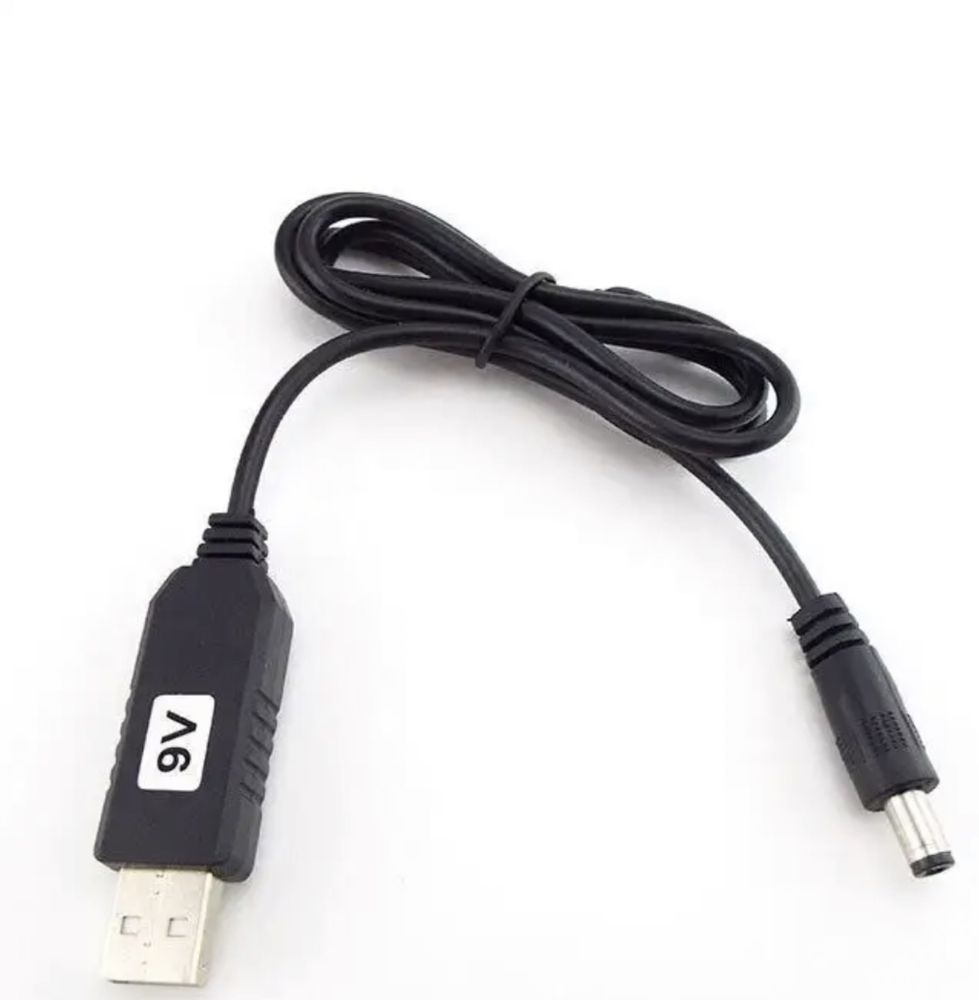 Кабель-перехідник DC 5.5x2.5 з 5v на 9/12v (з павербанка на роутер)
