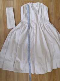 Sukienka biała bawełniana H&M rozmiar 34