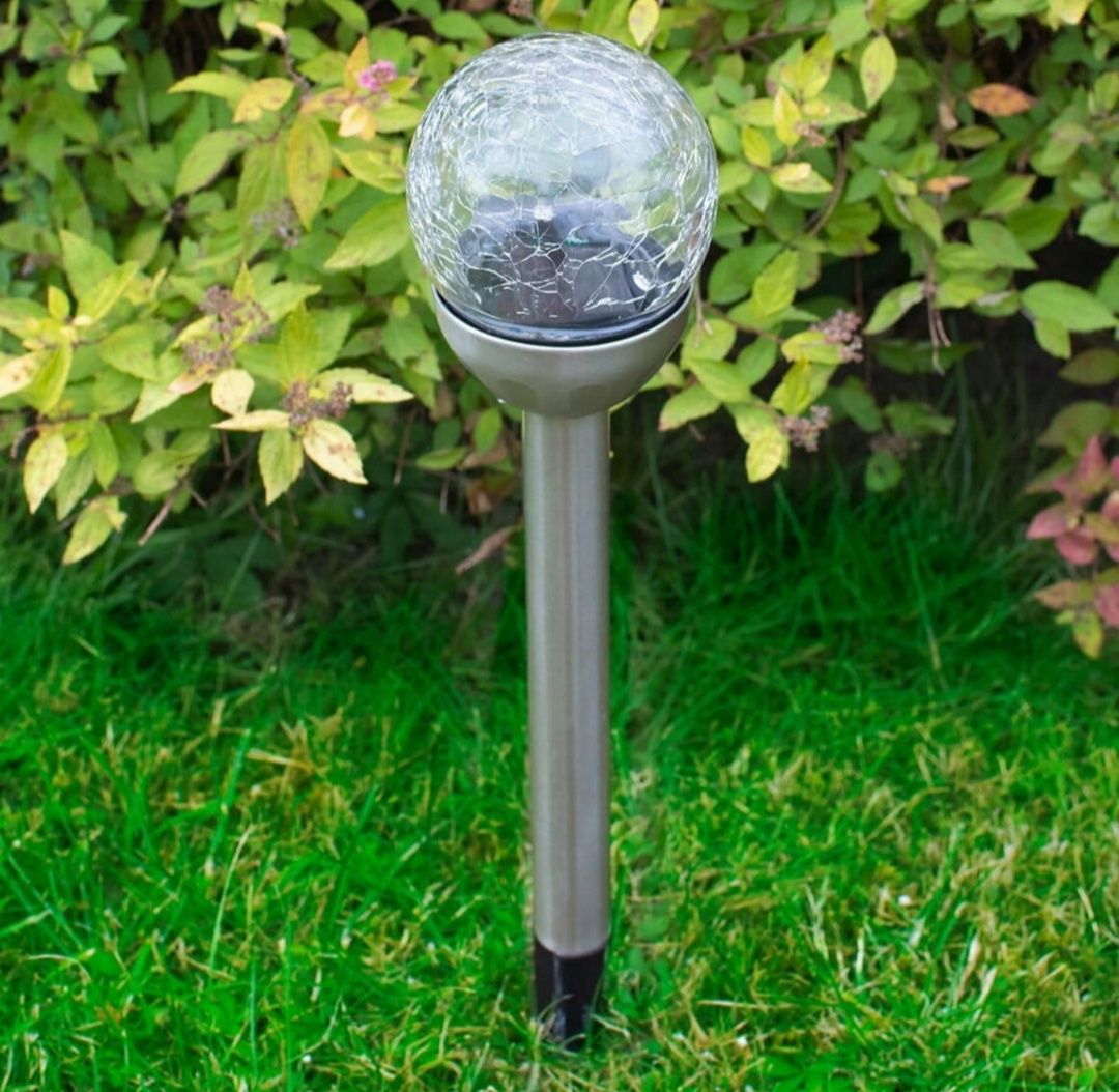 Lampka lampa solarna kula LED 2 sztuki ogrodowa wbijana dekoracyjna