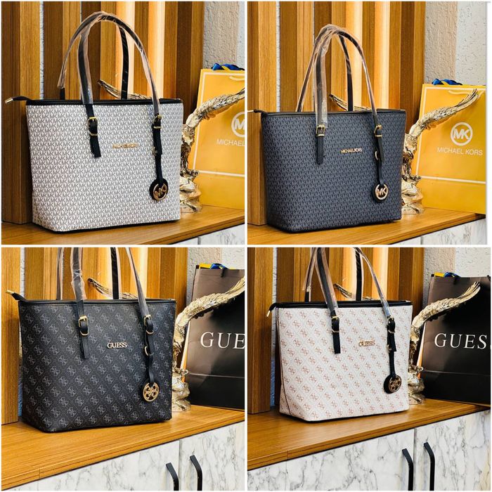 Сумка большая черная белая женская Guess Гесс Michael Kors Майкл Корс