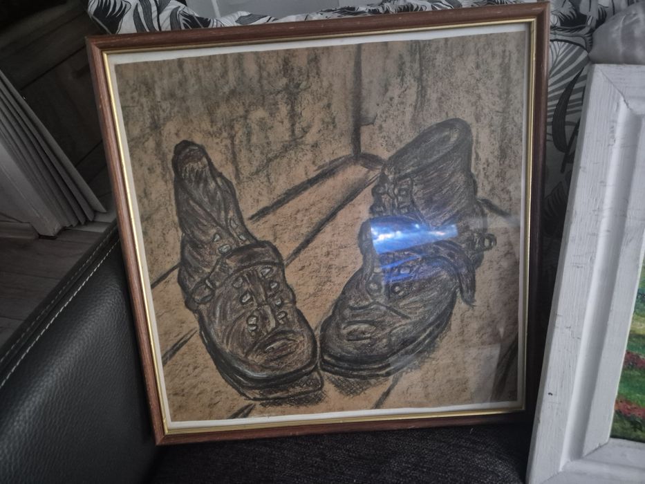 2 stare obrazy olej i grafika cena za 2