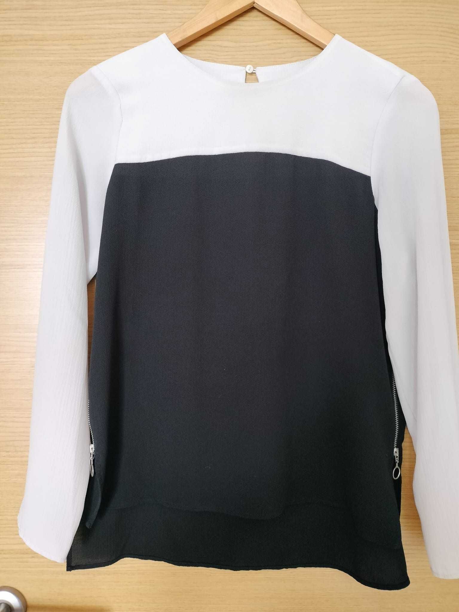 Blusa preta e branca ZARA