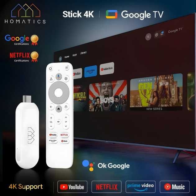 Оптом Смарт ТВ стік медіаплеєр HOMATICS 4K TV Stick 2GB 32GB