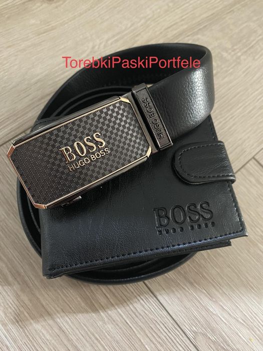 Nowy zestaw Hugo Boss , pasek + portfel , idealny na prezent.