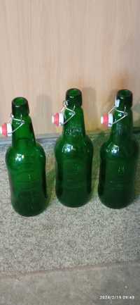 Stare butelki na soki lub domowe nalewki, ceramiczny korek, 1,5l
