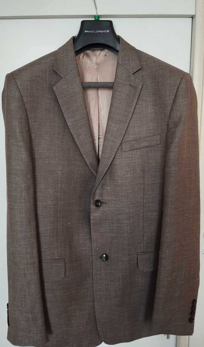 Marynarka męska sportowa, brązowa, naturalna, premium