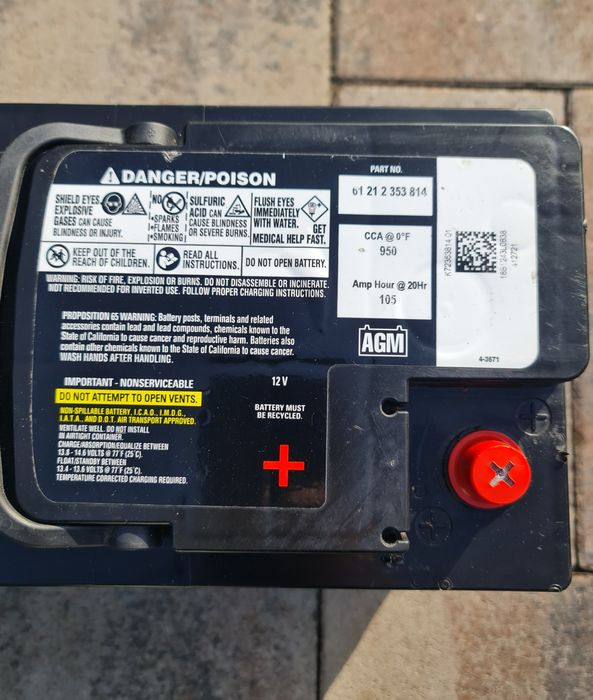 Акумулятор BMW AGM 105Ah 950 CCA VRLA