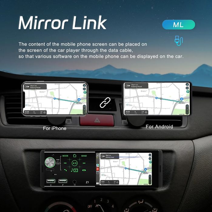 Rádio 1din + Cámara Incluída Bluetooth USB cartão MP5 Mirrorlink NOVO