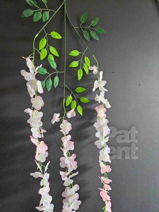 Wisteria różowa glicynia sztuczna girlanda dekoracja 12 sztuk