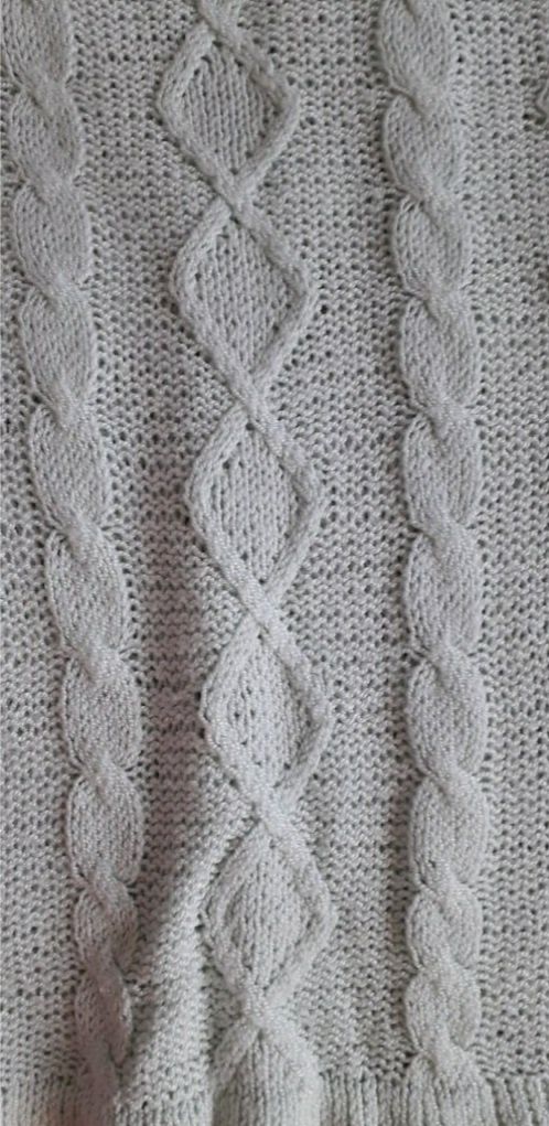 Miętowy sweter robiony na drutach r.ok.XXL