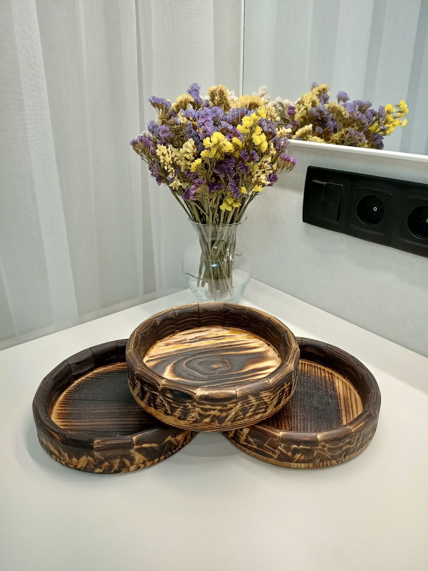 Пивная тарелка, тарелка из дерева, изделия из дерева, деревянная тарел