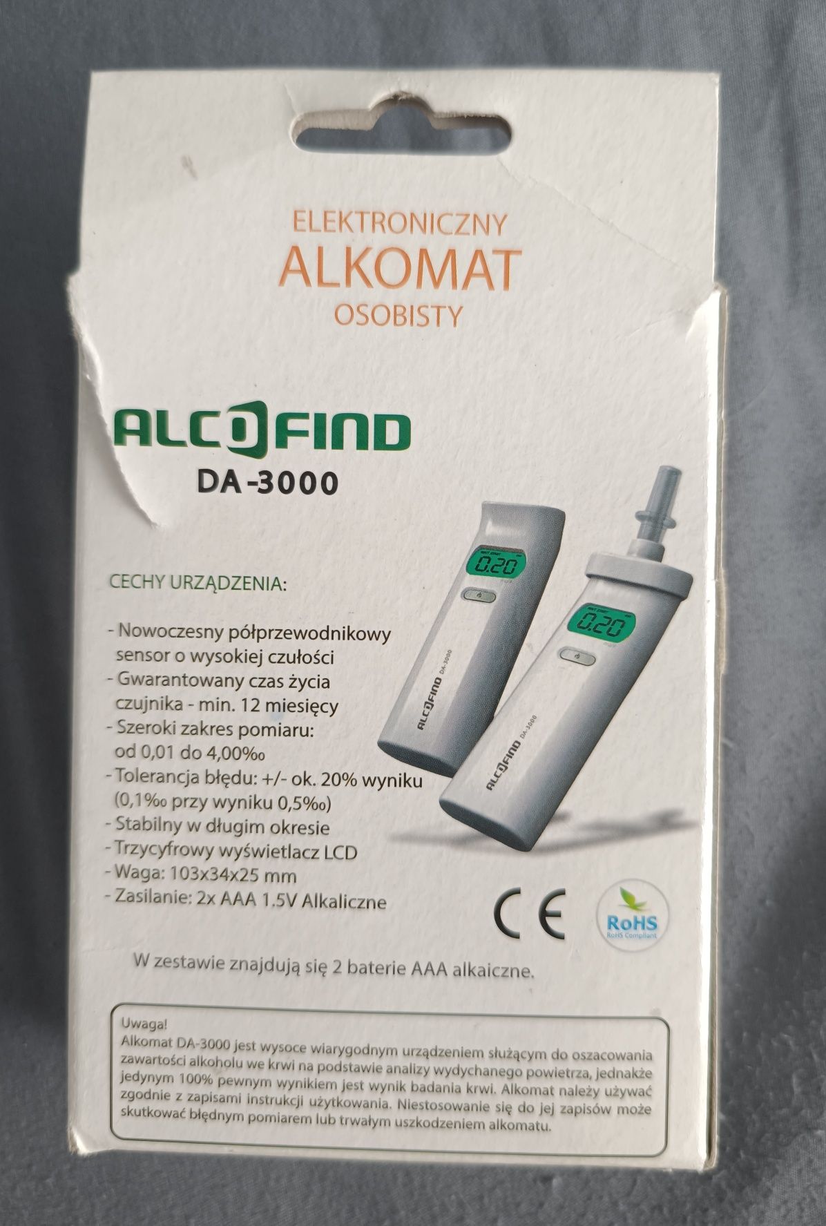Alkomat podręczny AlcoFind DA-3000